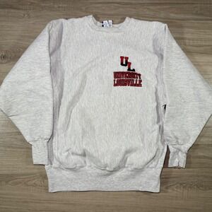 Vintage Champion Reverse Weave University Louisville Cardinals NCAA Sweatshirt L